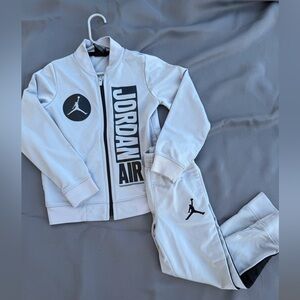 Jordan White and Black Kids' Zip Jacket & Pants Set